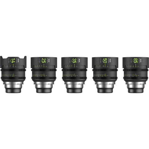 NiSi ATHENA PRIME con 5 lentes de 14 mm T2.4, 25 mm T1.9, 35 mm T1.9, 50 mm T1.9, 85 mm T1.9